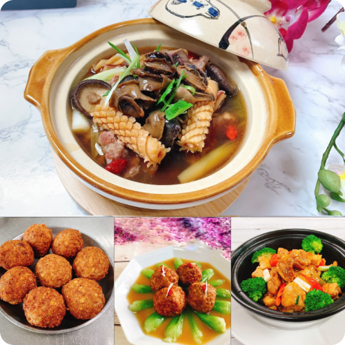 「年菜系列_鴻運獅子頭&魷魚螺肉蒜&一品花雕雞」